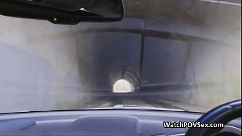 Sweet pussy fucking in trunk on closeup