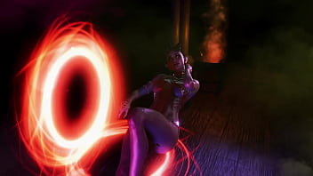 Gorgeous toned demon thanks you with an lewd striptease for the summoning