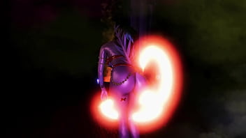 Gorgeous toned demon thanks you with an lewd striptease for the summoning