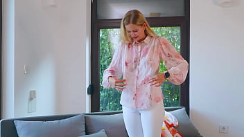 The porn actress shows off her dresses for a walk