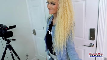 Petite blonde hottie sassy finger fucks her pussy and sucks a hard cock