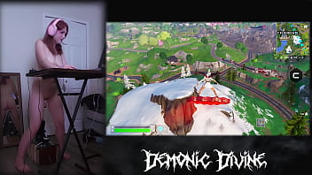 Gamer gooner girl plays fortnite with fuck machine part 1