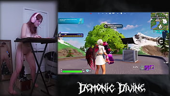 Gamer gooner girl plays fortnite with fuck machine part 1