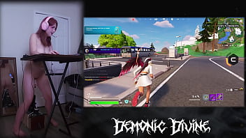 Gamer gooner girl plays fortnite with fuck machine part 1