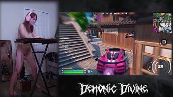 Gamer gooner girl plays fortnite with fuck machine part 1