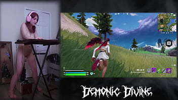 Gamer gooner girl plays fortnite with fuck machine part 1