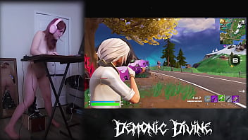 Gamer gooner girl plays fortnite with fuck machine part 1