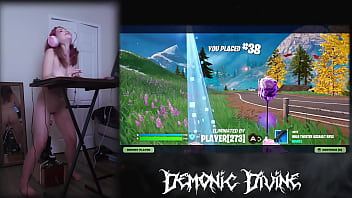 Gamer gooner girl plays fortnite with fuck machine part 1