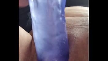 Mandycandy424 plays with big dildo and creams all over it
