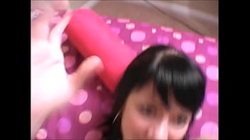 Playful brunette showing tight teen slit to internet strangers