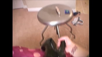 Playful brunette showing tight teen slit to internet strangers