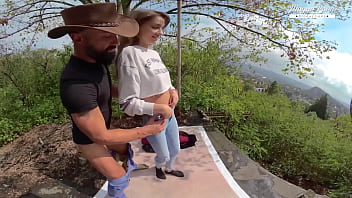 Perfect teen lili charmelle sucks and fucks outdoor