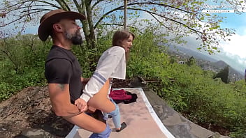 Perfect teen lili charmelle sucks and fucks outdoor