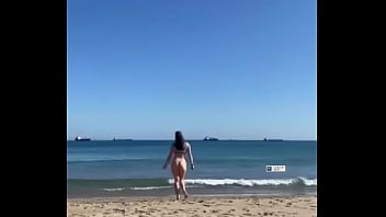 Awesome girl big ass beach