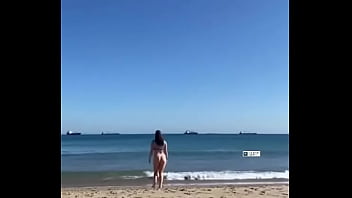 Awesome girl big ass beach