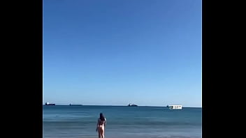 Awesome girl big ass beach
