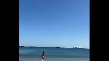 Awesome girl big ass beach