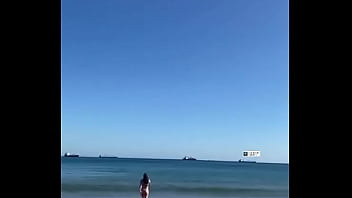 Awesome girl big ass beach