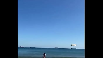 Awesome girl big ass beach