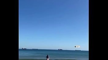 Awesome girl big ass beach