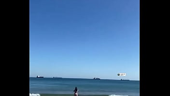 Awesome girl big ass beach