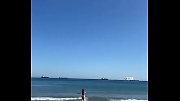 Awesome girl big ass beach