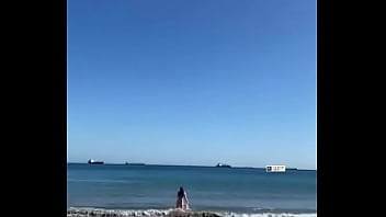 Awesome girl big ass beach