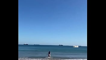 Awesome girl big ass beach