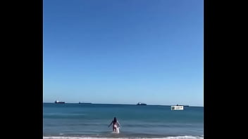 Awesome girl big ass beach