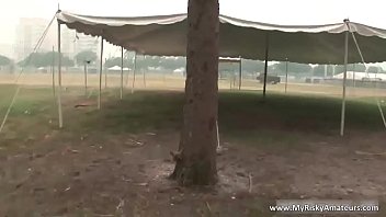 Cute brunette babe having fun