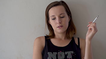 Hot brunette smoking tease