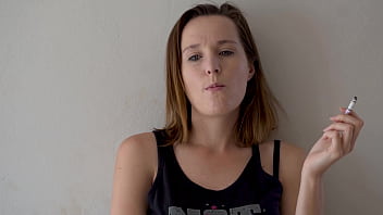 Hot brunette smoking tease