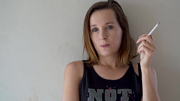 Hot brunette smoking tease