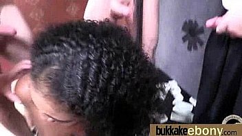 Ebony gets group cumshots 9