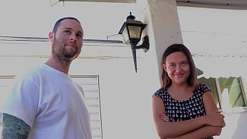 He pulls her hair back as he skull fucks her getting her ready for the real thrusts that