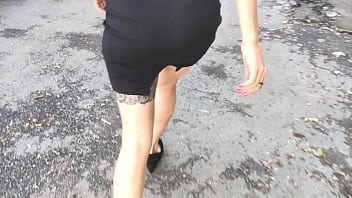 Horny girl sucking dick into porch outside fucking