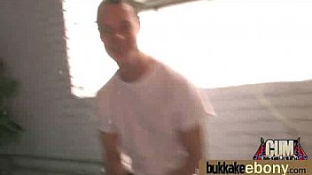 Gorgeous ebony lady sucks white dicks and gangbang fucking 25