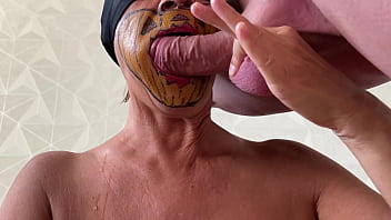 Mature pumpkin cum on face