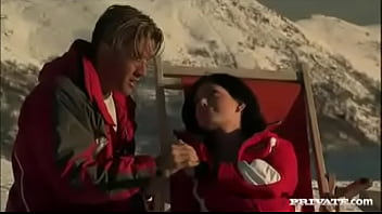 Roxy has make up sex on snowy mountain with man who gets a blowjob