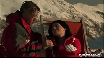 Roxy has make up sex on snowy mountain with man who gets a blowjob