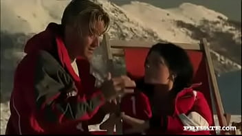 Roxy has make up sex on snowy mountain with man who gets a blowjob