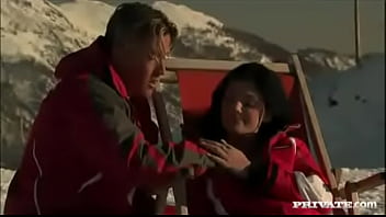 Roxy has make up sex on snowy mountain with man who gets a blowjob
