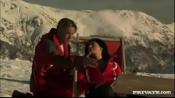 Roxy has make up sex on snowy mountain with man who gets a blowjob