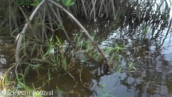 Tourist traveling to africa fucked a local village girl in a river