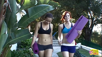 During their yoga session the atmosphere becomes sexually charged as two individuals express mutual desire for one another