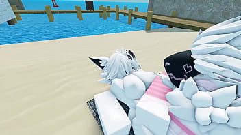 Protogen and his friends have fun with a sharky roblox