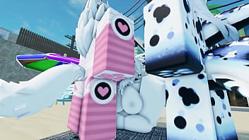 Protogen and his friends have fun with a sharky roblox