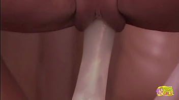 This blonde has a smile so stunning it makes her asian girl cum