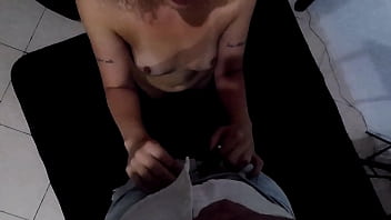 Hot wife goes to interview and cheats on her husband to get the job