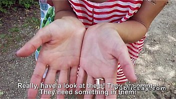 Dude bangs babe in public till cumshot